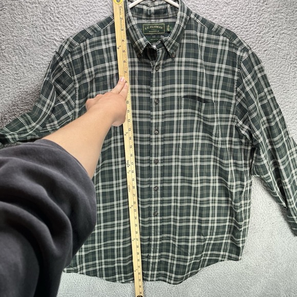 Vintage C C Filson Seattle Shirt Mens Large Green Plaid Lightweight Long Sleeve - Picture 6 of 9